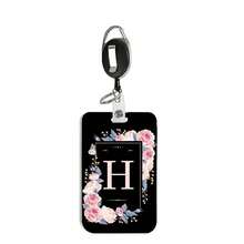 Plastikowy uchwyt na identyfikator pracownika Kreatywny pojemnik na karty pracownicze Modny uchwyt na karty pracownicze Etui ochronne Organizer na karty imienne Nadaje się do akcesoriów biurowych i szkolnych Wzór imienia i nazwiska 26 liter, klimat boho - Czarne - Zobacz 5