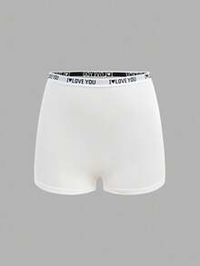 3pcs/Pack Dozemod Kids Teen Girls' Minimalist Comfortable Letter Graphic Elastic Waist Briefs - Multicolor - View 9