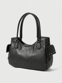 ROMWE Grunge Punk Tas Tangan Wanita dengan Banyak Kantong - Hitam - View 4