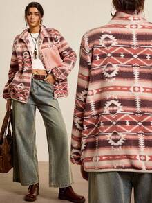 Freevana Plus-Size Women'S Autumn And Winter Stand-Up Collar Spliced Solid Color Jacket Long-Sleeved Christmas Holiday Zipper Thickened For Warmth Jacket Vintage Casual Jacket Winter Fall Autumn Warm & Comfortable CasualFluffy Jacket, Plus Size, Suitable For Outings, Autumn Season Thanksgiving Outfit Women New Years Women Outfit Winter Dresses Winter Clothes Women Rave Outfits, For Winter Artwork Print Design Thermal Fabric Streetwear For Women Casual Ladies Long Sleeve Cardigan