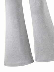 Sparklyn 2 件套青少年女孩连帽衫和运动裤套装，时尚休闲纽约城市标语印花，长袖圆领运动衫和喇叭裤，适合秋冬季，百搭款式，白色圆领运动衫和灰色喇叭裤搭配纽约印花上衣 - 白色 - 查看 3