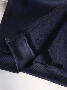 Sparklyn Áo khoác cho bé gái tuổi teen, Áo khoác nỉ nơ thời trang màu trơn, Vải nỉ lót nhiệt dày thoải mái, Trang trí tay áo nơ, Phong cách trẻ trung và năng động, Thích hợp cho mùa tựu trường hoặc mặc ngoài trời hàng ngày Thu Đông - Xanh đậm - Xem 8