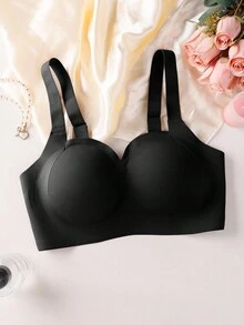 NudeFit 1pc Plus Size Women Seamless Wire-Free Padded Bra With Removable Straps, Comfortable & Adjustable, Lift