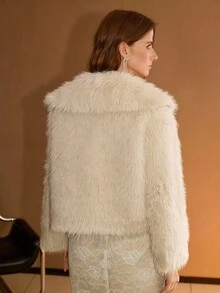 MOTF PREMIUM WATERFALL COLLAR FAUX FUR COAT, AUTUMN/WINTER