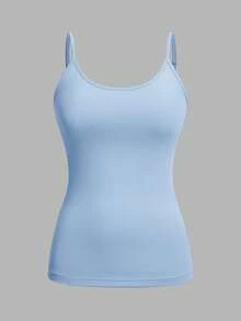 SHEIN EZwear 4 chiếc áo hai dây đơn giản, tối giản, đa năng, phù hợp cho mùa hè, ôm vừa vặn dành cho nữ - Nhiều màu - Xem 4