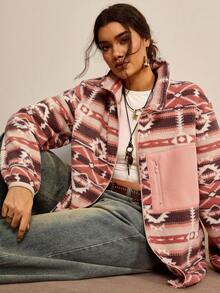 Freevana Plus-Size Women'S Autumn And Winter Stand-Up Collar Spliced Solid Color Jacket Long-Sleeved Christmas Holiday Zipper Thickened For Warmth Jacket Vintage Casual Jacket Winter Fall Autumn Warm & Comfortable CasualFluffy Jacket, Plus Size, Suitable For Outings, Autumn Season Thanksgiving Outfit Women New Years Women Outfit Winter Dresses Winter Clothes Women Rave Outfits, For Winter Artwork Print Design Thermal Fabric Streetwear For Women Casual Ladies Long Sleeve Cardigan