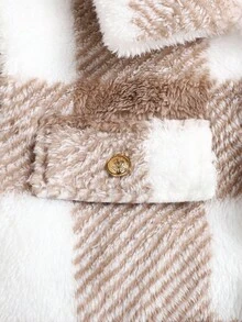 Tween Girl Casual Plaid Button-Up Jacket, Autumn/Winter - Multicolor - View 7