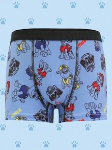 SHEIN | PAW Patrol 男童舒适透气柔软狗狗印花短裤 - 藍白色 - 查看 3