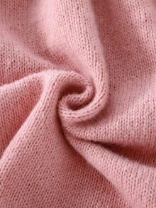 女童粉色针织毛衣裙，甜美花朵荷叶边下摆公主风幼儿针织连衣裙，秋冬