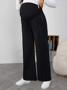 Momance Casual Fashion Drawstring Vertical Striped Straight Leg Sweatpants - Black - View 7