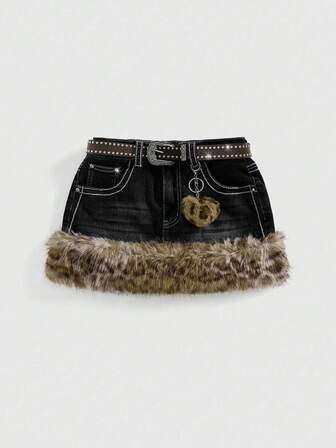 Kawaii Y2K Vintage Leopard Print Frayed Hem Plus Size Women Kpop Mini Low Waist Skirt With Belt Accessory