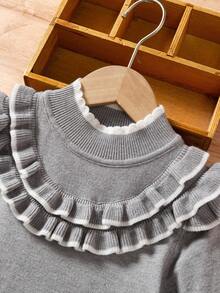 女童时尚可爱荷叶边针织长袖毛衣连衣裙，秋冬女童毛衣连衣裙，长袖女童连衣裙，女童冬季连衣裙，女童荷叶边连衣裙，女童灰色连衣裙，秋冬女童灰色连衣裙，彼得潘领连衣裙，女童春秋连衣裙，女童春秋连衣裙，女童毛衣连衣裙，秋冬女童连衣裙，长袖童装连衣裙，女童针织连衣裙，秋冬女童连衣裙，秋冬女童连衣裙，长袖女童连衣裙，女童秋冬连衣裙，女童春秋连衣裙，女童服装 - 淺灰色 - 查看 3