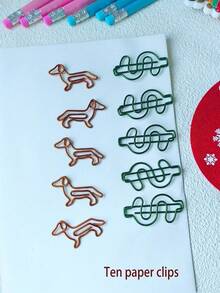 5/10/20pcs Dachshund Shaped Metal Paper Clips, Creative Lovely Animal Shaped Binder Clips, For Bags And Documents Back To School,Back To School,School Supplies