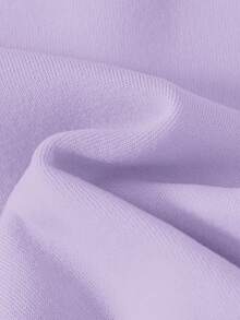 SHEIN Happikins 2pcs/Set Young Girl Casual Minimalist Cute Bow Decor Long Sleeve Crew Neck Sweatshirt And Pants Outfit, Suitable For Autumn/Winter Fall - Mauve Purple - View 4