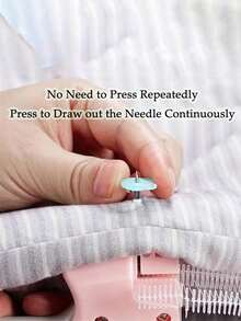 1pc Mini Stitch Gun Kit, Quick Clothing Fixer With Needles & Fasteners & Buttons, Generic Tagging Gun For Clothing, Quick Repair Handheld Quick Stitch Sewing Gun With Storage Function Micro Stitch Gun For Clothing+Luminous Bear Buckle 50+Glue Needle 660,Handheld Quick Sewing Gun Soft Glue Needle-Free Buckle Is Suitable For Clothing Repair And Traceless Bed Sheet Fixing