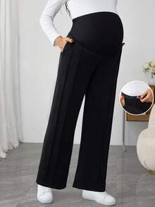 Momance Casual Fashion Drawstring Vertical Striped Straight Leg Sweatpants - Black - View 1