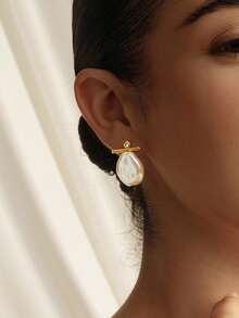 Opalesca Women's Fashionable Versatile Earrings, Suitable For Daily Wear,Holiday,Vacation,Party,Wedding,ElEGANT,PREMIUM,Basics,PEARL,Metallic/Texture,For Mom/Women/Girl/Mother,Fall/Autumn/Winter,Outfits,Old Money,Premium,Pearl,Elegant,Fairycore/Fairy