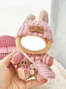 17cm Doll Clothes 3-Piece Set Knit Sweater Outfit With Hat And Bag Cute Warm Fashion Doll Clothing Cosplay Role Play Photoshoot Display Collection Gift Idea For Dollhouse Enthusiasts