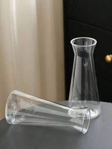 1/2/5/8件組塑膠條紋花瓶 透明花瓶 花藝插花手工飾品 適用於各種花束裝飾、陳列、節慶與居家裝飾，適用於桌面、婚禮、聖誕節、晚餐派對房間裝飾玻璃花瓶 - 無色 - 查看 6