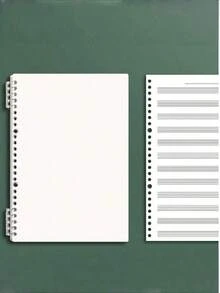 SHEIN 60 Sheet 120 Page B5 Loose-Leaf Music Notebook | Removable Staff Paper Exercise Book For Musicians & Teenagers | Beginner Music Notation Learning Staff Sheets