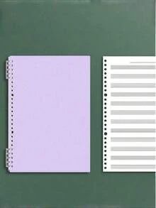 SHEIN 60 Sheet 120 Page B5 Loose-Leaf Music Notebook | Removable Staff Paper Exercise Book For Musicians & Teenagers | Beginner Music Notation Learning Staff Sheets