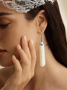 Opalesca Hoa tai tua rua đính hạt phóng đại thời trang và thanh lịch - Bạc - Xem 3