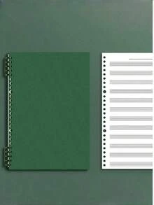 SHEIN 60 Sheet 120 Page B5 Loose-Leaf Music Notebook | Removable Staff Paper Exercise Book For Musicians & Teenagers | Beginner Music Notation Learning Staff Sheets
