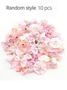 20pcs Random Style Pink Pet Rubber Band Hair Accessories, Bow Pet Princess Style Headgear, Suitable For Taking Care Of Pet Hair That Is Too Long, Pet Decorative Headgear, The Best Birthday Gift For Pets, Pet Products, Pet Accessories, Pet Hair Accessories
