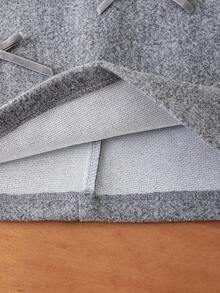 Souflis Souflis 女婴蝴蝶结灰色羊毛拉链连衣裙和罗纹针织长袖上衣，搭配可爱包包，优雅可爱的日常装扮