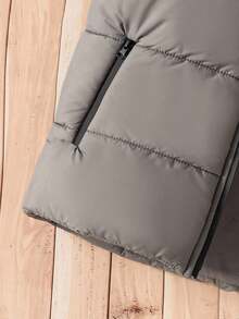 Boys' Casual Hooded Vest, Suitable For Outdoor, Autumn/Winter Padded Coat Fall , Puffer Vest