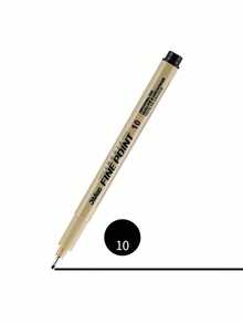 1/12支装尖头颜料笔微米墨水马克笔适用于漫画绘图素描针笔勾线笔素描文具套装美术用品 - 黑色 - 查看 8