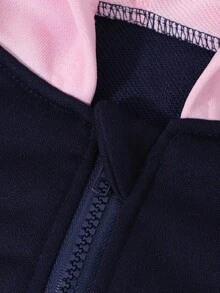 Sparklyn 冬季服装、冬季套装、儿童冬季服装、秋季服装、万圣节、万圣节服装、圣诞节服装、两件套少女字母印花连帽棒球夹克和休闲裤套装 - 彩色 - 查看 6