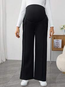 Momance Casual Fashion Drawstring Vertical Striped Straight Leg Sweatpants - Black - View 6