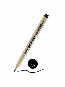 1/12支装尖头颜料笔微米墨水马克笔适用于漫画绘图素描针笔勾线笔素描文具套装美术用品 - 黑色 - 查看 11