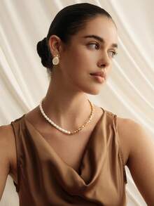 Opalesca Women's Fashionable Versatile Earrings, Suitable For Daily Wear,Holiday,Vacation,Party,Wedding,ElEGANT,PREMIUM,Basics,PEARL,Metallic/Texture,For Mom/Women/Girl/Mother,Fall/Autumn/Winter,Outfits,Old Money,Premium,Pearl,Elegant,Fairycore/Fairy