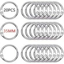 20pcs Metal Book Rings, Loose-Leaf Binder Rings 25mm Inner Diameter Keychain,Back To School,School Supplies - Silver - View 13