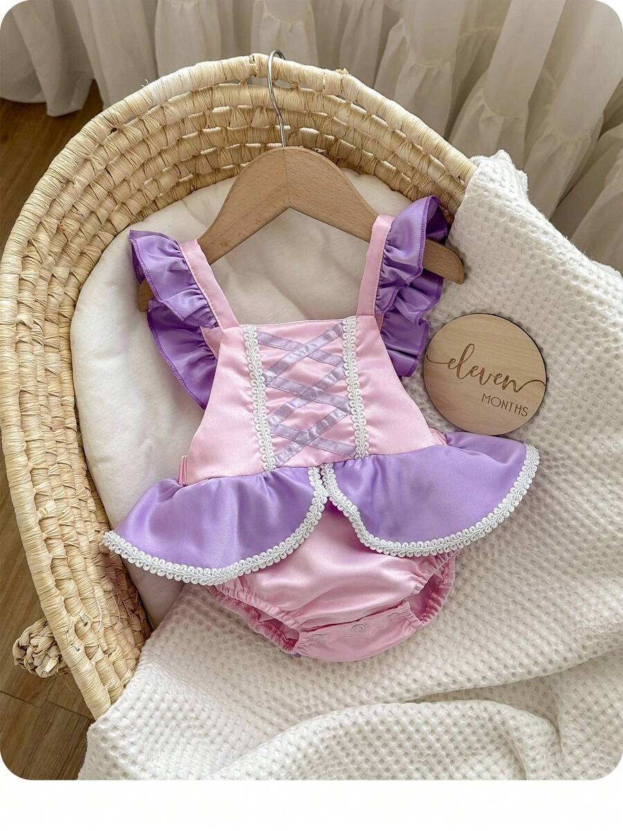 Baby Girl Cute Ruffled Bowknot Decor Photography Dress