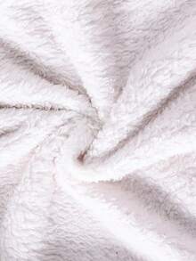 少女前扣连帽羊毛保暖夹克 - 粉色 - 查看 6