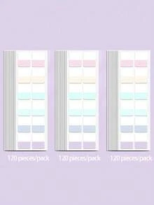 SHEIN 60/120/240 Pieces Of Adhesive Index Tags, Writable And Reusable File Labels, Colorful Page Marker Tags, Suitable For Reading Notes, Books, And Organizing Files,Low Viscosity, Does Not Damage Paper - Multicolor - View 8