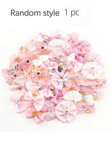 20pcs Random Style Pink Pet Rubber Band Hair Accessories, Bow Pet Princess Style Headgear, Suitable For Taking Care Of Pet Hair That Is Too Long, Pet Decorative Headgear, The Best Birthday Gift For Pets, Pet Products, Pet Accessories, Pet Hair Accessories
