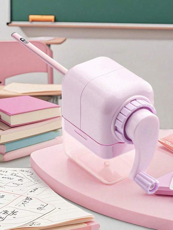 Apontador de lápis manual - lâmina de liga espiral para escola/casa/artistas (inclui adesivo, cabo ergonômico)