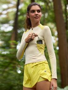 In My Nature 女士户外T恤和背心，高弹性，亲肤，适合露营、徒步旅行、运动和城市通勤 - 芥末黃 - 查看 6