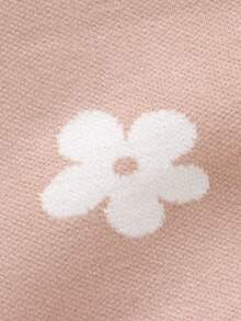 SHEIN Vintaside Kids 女婴休闲花卉印花短袖针织连体衣 - 粉色 - 查看 5