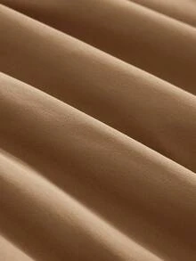 SHEIN Baby Girl Cute Minimalist Brown Thermal Lined Long Coat With Lapel Collar, Autumn/Winter