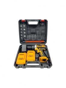 SHEIN 1 套 SUBY 无绳冲击钻 3 功能电动螺丝刀，带 2x21V 电池，24 件配件，适用于家庭 DIY 维修建筑木工钻孔工具套件