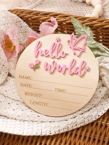 SHEIN 新生儿姓名标签装饰摄影套装 - 彩色 - 查看 2