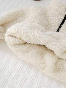 Cozy Pixies Baby Boys Cartoon Horse Embroidered Stand Collar Thermal Lined Zip-Up Hoodie Sweatshirt, Fashion Casual Warm Outerwear - Beige - View 8