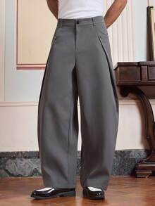 SWAVVY Men's Casual Fashion Woven Long Design Pants, For Fall