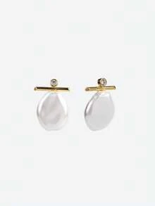 Opalesca Women's Fashionable Versatile Earrings, Suitable For Daily Wear,Holiday,Vacation,Party,Wedding,ElEGANT,PREMIUM,Basics,PEARL,Metallic/Texture,For Mom/Women/Girl/Mother,Fall/Autumn/Winter,Outfits,Old Money,Premium,Pearl,Elegant,Fairycore/Fairy