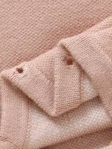 SHEIN Vintaside Kids 女婴休闲花卉印花短袖针织连体衣 - 粉色 - 查看 6